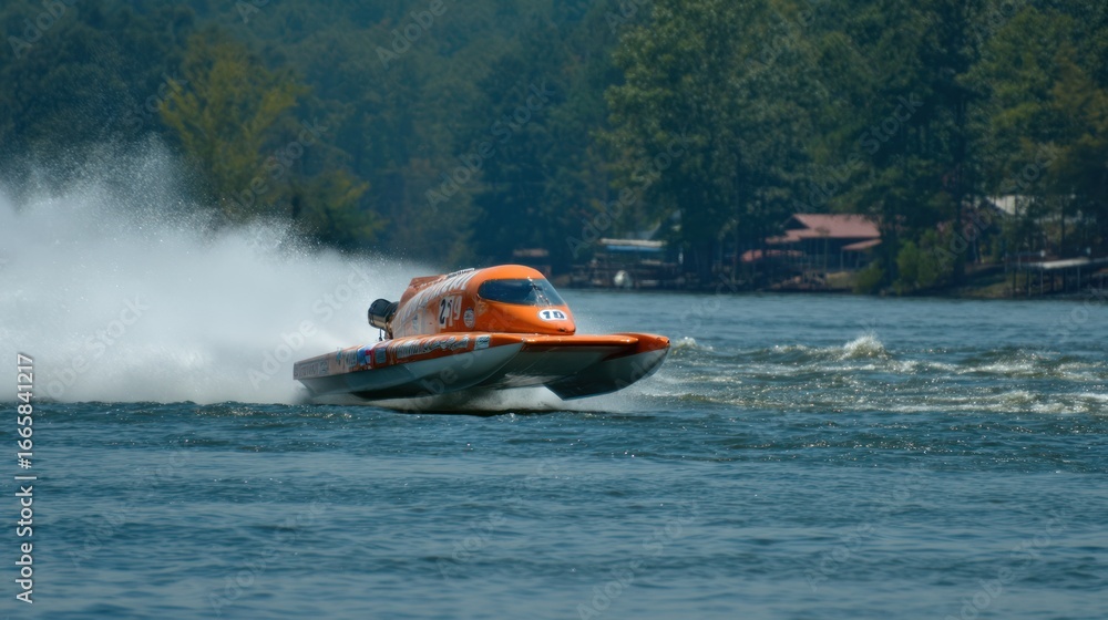 Fototapeta premium Antique hydroplane race