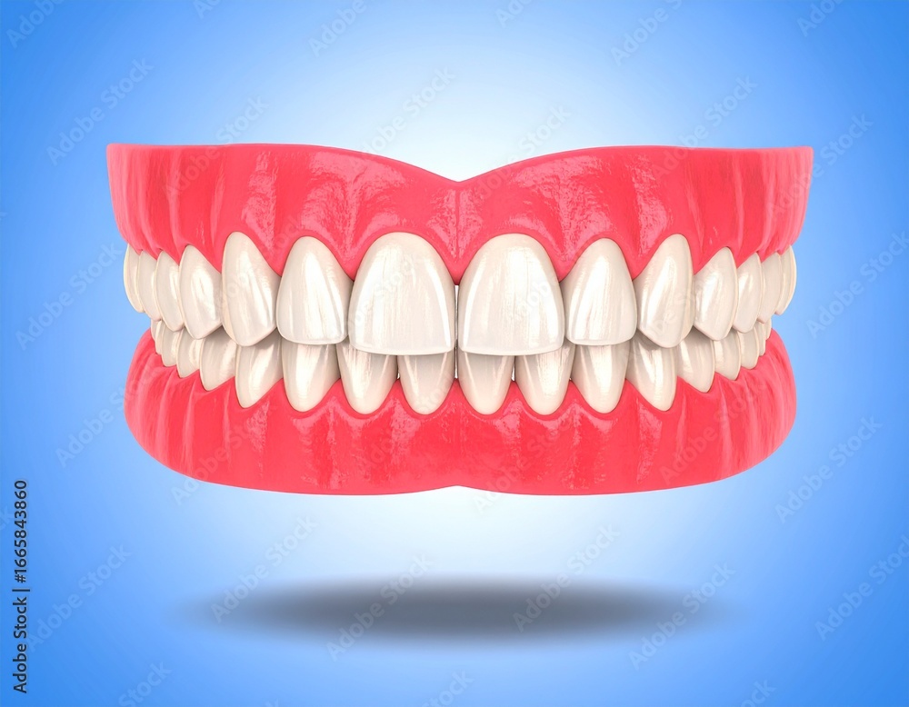 Fototapeta premium Teeth and Dental Floss – Oral Hygiene and Dental Care Concept