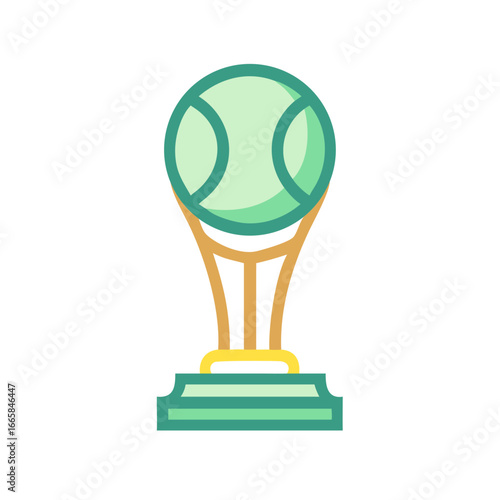 Tennis Trophy Vector Icon in Flat Style