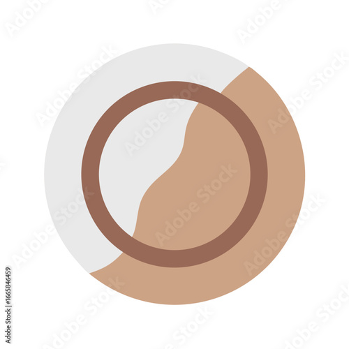 Tennis court circle with white and brown segments