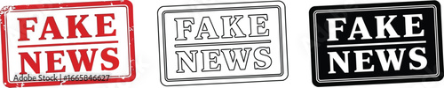 Fake news stamps vector set design for social media and propaganda