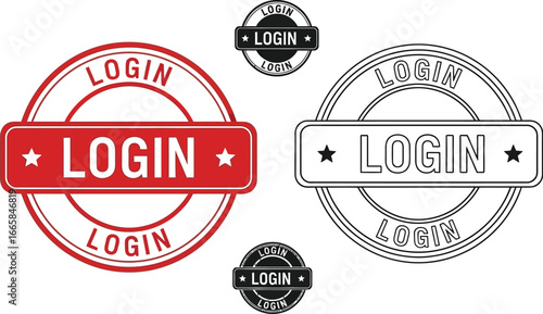 Login stamp vector design element for website access and security