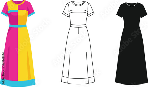 Shop dresses vector illustration fashion apparel clothing design
