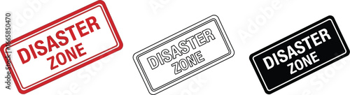 Disaster zone sign vector illustration emergency hazard warning