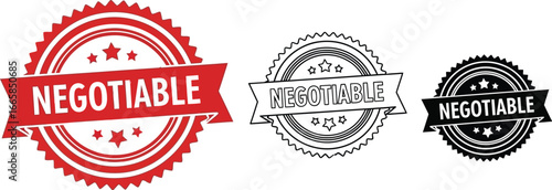 Negotiable stamp vector design element for business and commerce