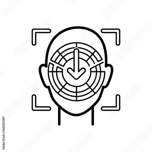 A face scan icon for biometric identification