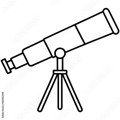 Telescope line art vector illustration