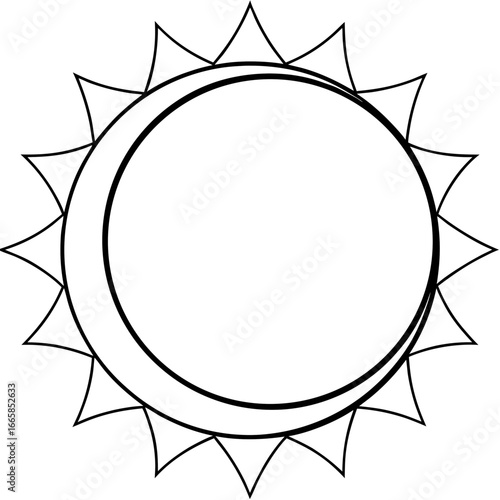 Abstract eclipse  line art vector illustration