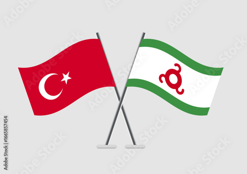 Turkey and Ingushetia vector flags graphic for official theme