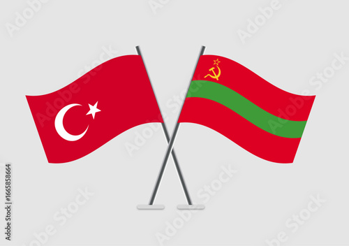 Turkey and Transnistria vector flags image for banner or brochure