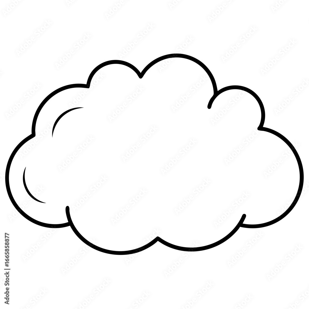 Minimalist cloud line art vector illustration Minimalist cloud line art vector illustration