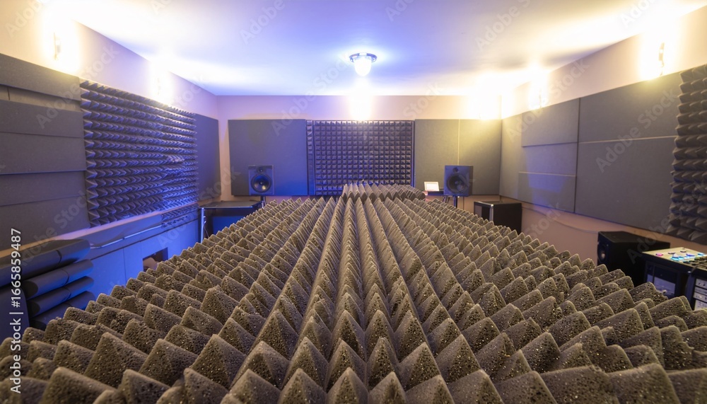 Naklejka premium Acoustic Studio Soundproof Room Interior.