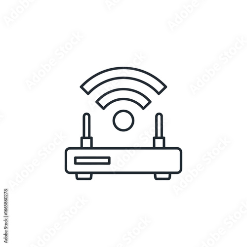 Line art of a wireless router