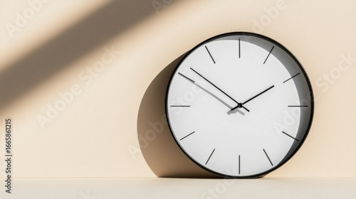 Wallpaper Mural A black and white clock with a minimalist design. Torontodigital.ca