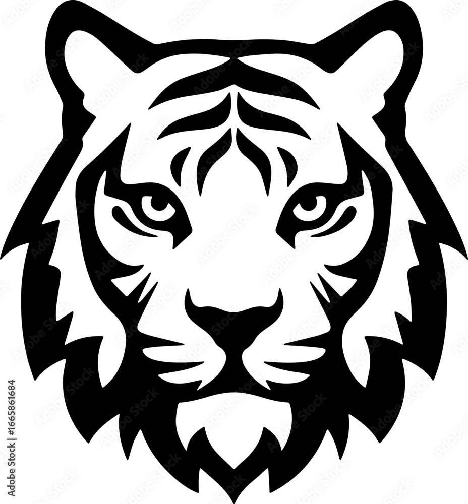 Fototapeta premium tiger head sticker transparent 