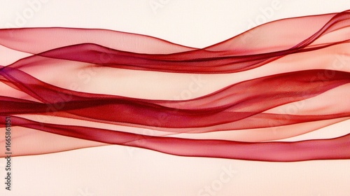 A flowing ribbon of red fabric.
