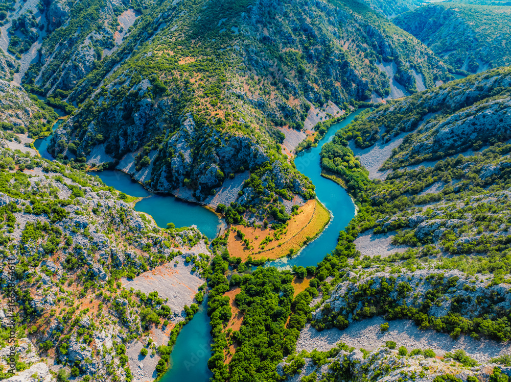 Naklejka premium Kudin most or Kudin bridge on Krupa river in Croatia in Velebit National park