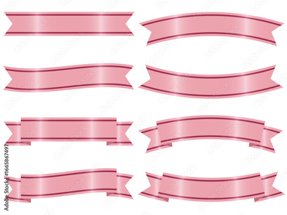 Obraz premium いろいろリボンセット桃紅