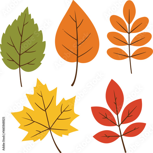 Vibrant autumn leaves falling in a colorful natural scene