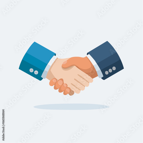 Businessmen shaking hands in agreement, symbolizing partnership and trust in a professional setting, showcasing a positive collaboration and successful deal.