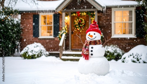 Festive Snowman Winter House Decor.