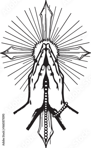 God, Christian, Jesus, rosary, crucifix, cross, prayer,  vector graphics
