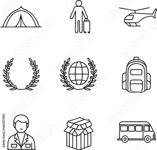 Travel Icon Set - Vector Outline