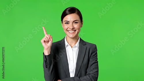 Business Woman Realization on Green Screen