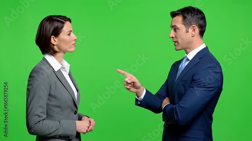 Business Debate on Green Screen