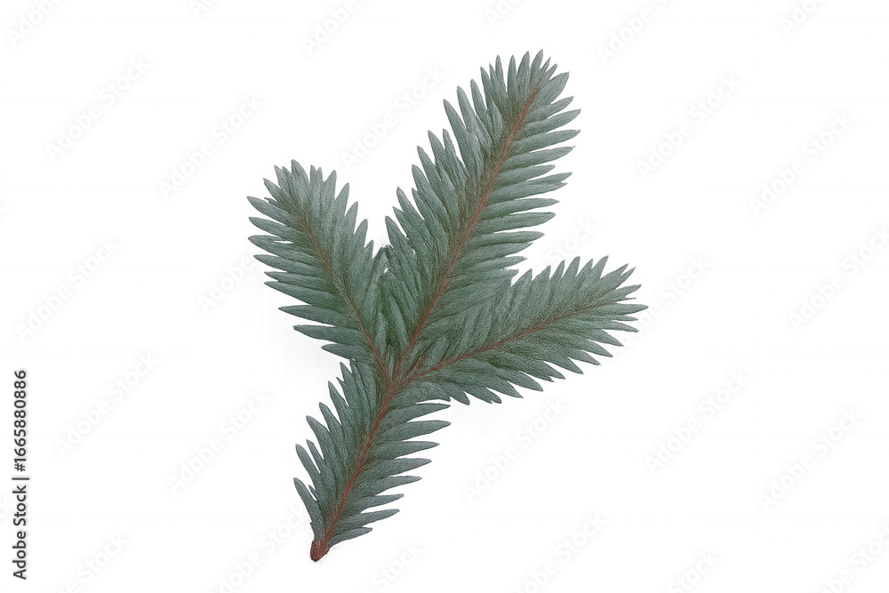 Naklejka premium Close-up of a fir branch isolated on a transparent background, evoking the spirit of winter holidays