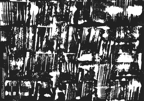 Distressed grunge paint texture with abstract rough surface pattern. Black and white scratched background overlay.