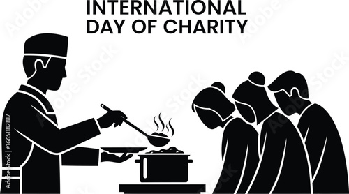International Day of Charity feeding needy people with love and compassion today