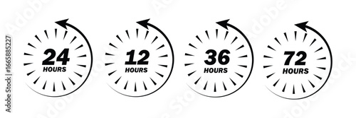 48, deo, logo, week, hour, 12, 24, 72, symbol, arrow, sign, discount, offer, number, shipping, deodorant, day, remain, work, hrs, clock, effect, circle, template, deal, shop, icon, isolated, supermark