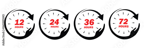 48, deo, logo, week, hour, 12, 24, 72, symbol, arrow, sign, discount, offer, number, shipping, deodorant, day, remain, work, hrs, clock, effect, circle, template, deal, shop, icon, isolated, supermark