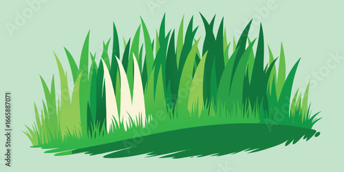 Lush green grass vector illustration with light green background depicting nature and environment freshness and natural beauty for spring summer designs