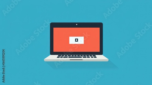 Flat laptop icon