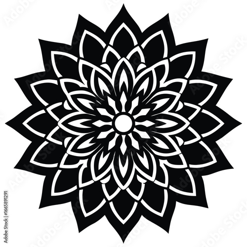 black and white mandala