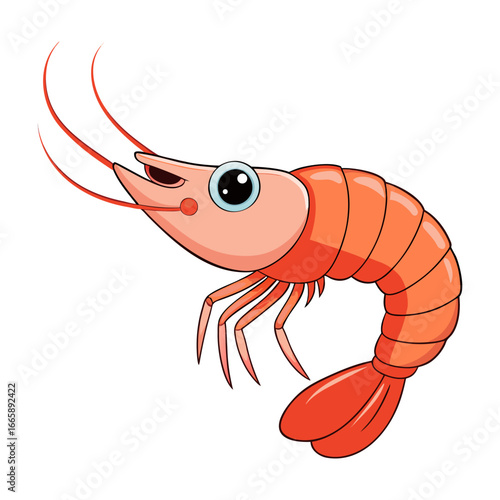Flat a shrimp vector illustration design