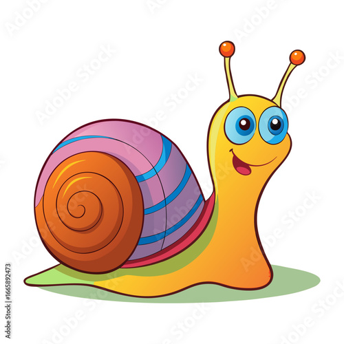 Flat a snail vector illustration design