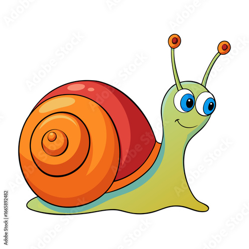 Flat a snail vector illustration design