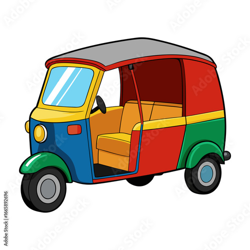 Flat a tuk tuk car vector illustration design