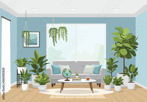 Creating an indoor green sanctuary as a positive response to eco-anxiety, a concept explored in climate psychology and biophilic design