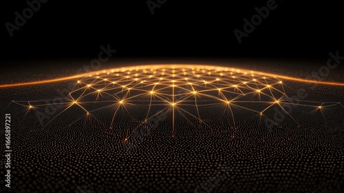 A digital illustration of a network of interconnected nodes and lines.