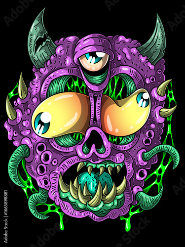 Venomous Skullspawn – Mutant Eyeball Demon Vector