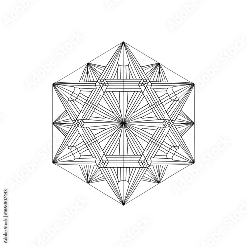 Intricate geometric sacred geometry star of david pattern symbol esoteric spirituality design element white background