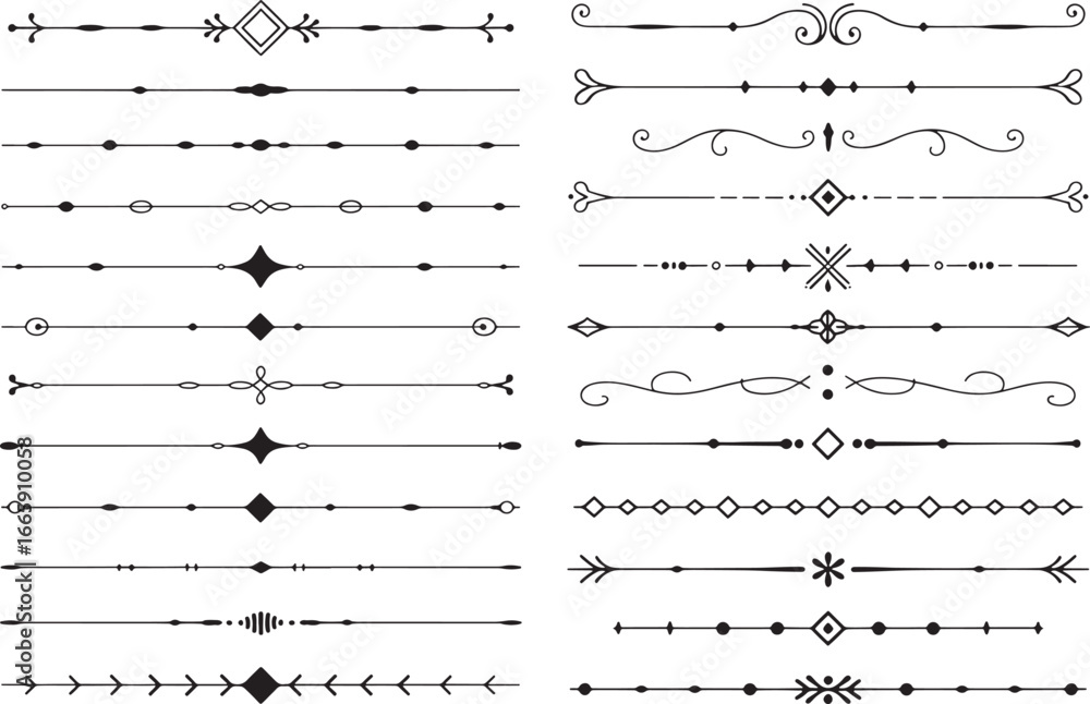 Elegant Collection of 24 Hand Drawn Dividers Elegant Collection of 24 Hand Drawn Dividers