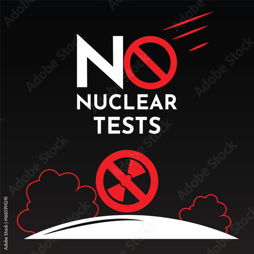 International Day against Nuclear Tests social post poster, Banner Design.