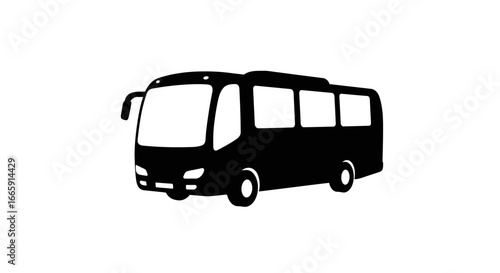 Black and White Bus Transportation Vehicle Public Transport Silhouette