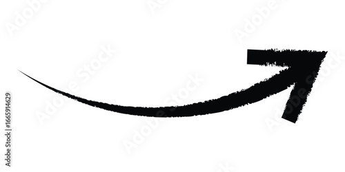Vector illustration of right arrow with brush effect