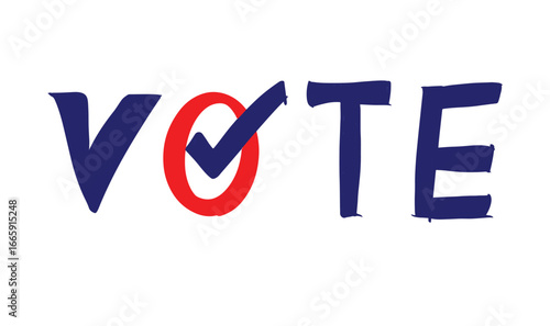 Vote true blue red color sign symbol decoration ornament election day november month voting democracy politic government america american usa flag calligraphy hand written lettering script vote ballot